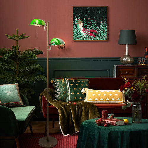 Lampadaire de Sol Banquier – Verre Émeraude & Laiton – NU.CASSA