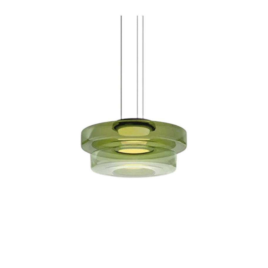Lustre NU.CASSA Suspension Sculpturale en Verre Ambré et Éclat Minimaliste