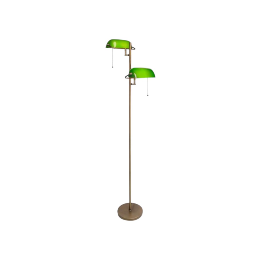 Lampadaire de Sol Banquier – Verre Émeraude & Laiton – NU.CASSA