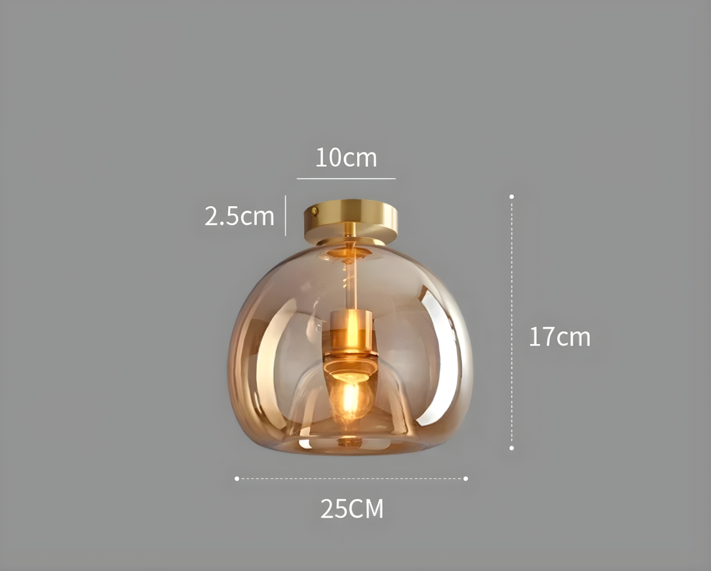 Plafonnier Design Cognac en Verre Soufflé – NU.CASSA
