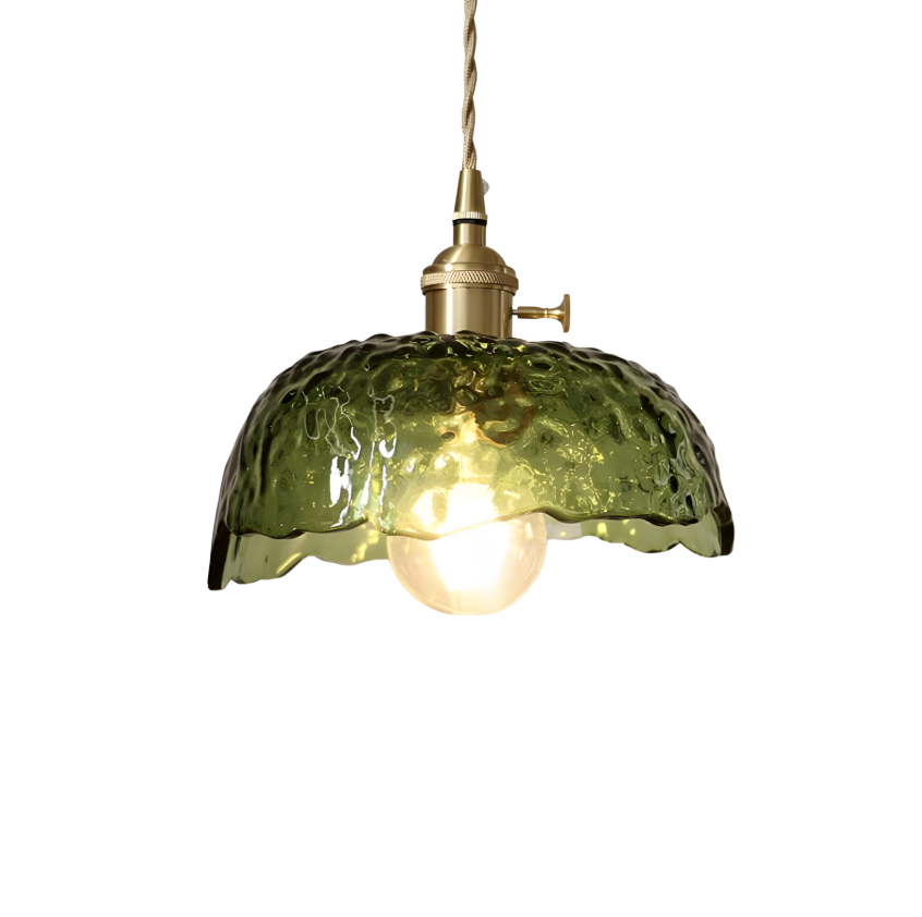 Suspension Scandinave en Verre Plissé Vert – NU.CASSA