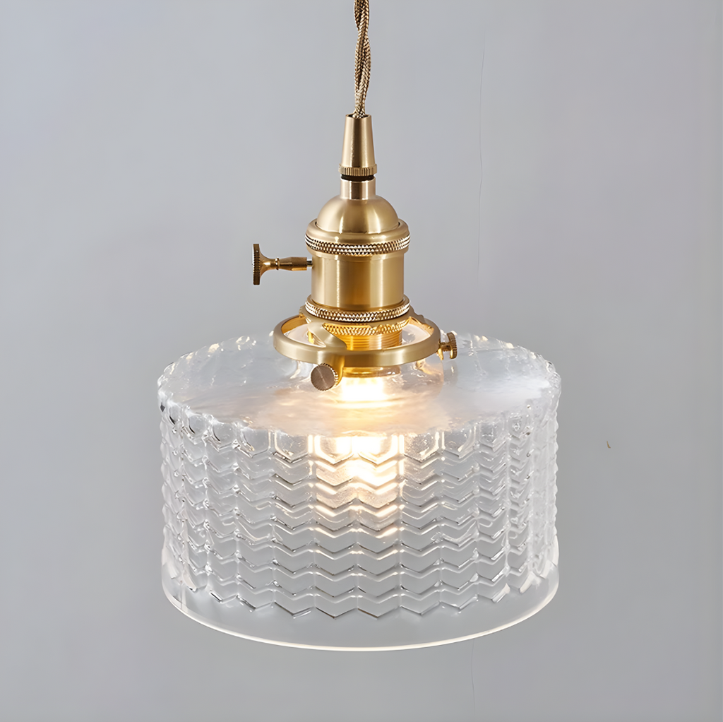 Suspension en Verre Ciselé Vert Menthe – NU.CASSA