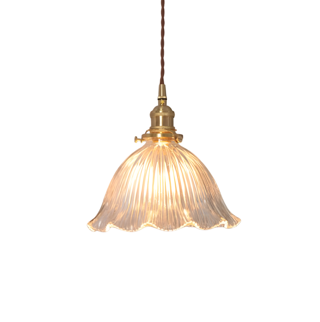 Suspension Scandinave en Verre Strié Vert – NU.CASSA