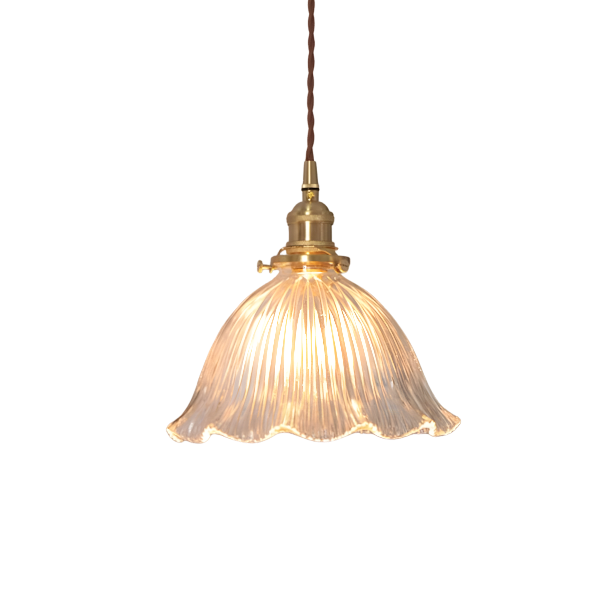 Suspension Scandinave en Verre Strié Vert – NU.CASSA