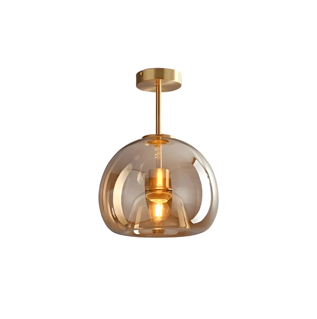 Plafonnier Design Cognac en Verre Soufflé – NU.CASSA