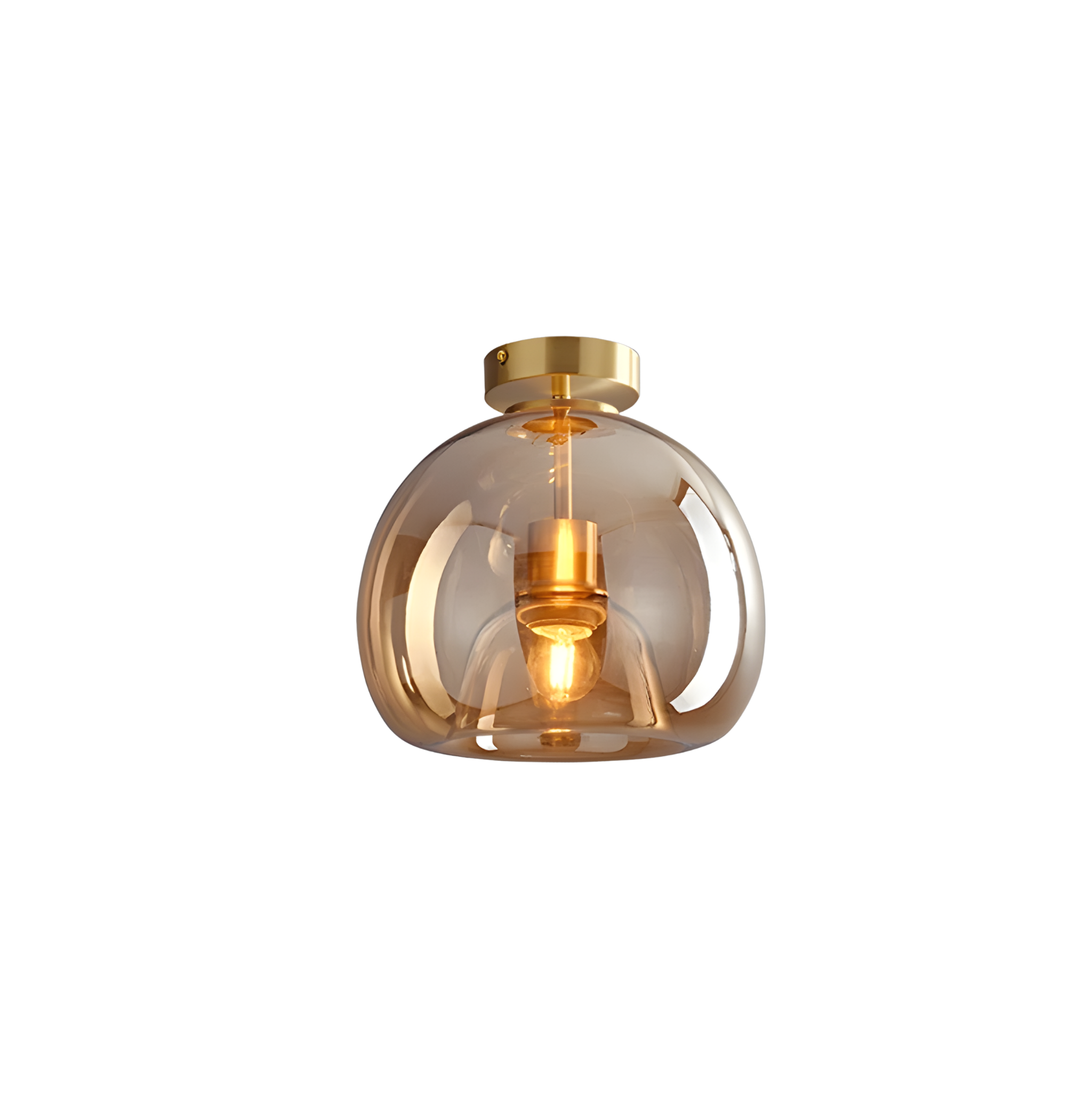 Plafonnier Design Cognac en Verre Soufflé – NU.CASSA