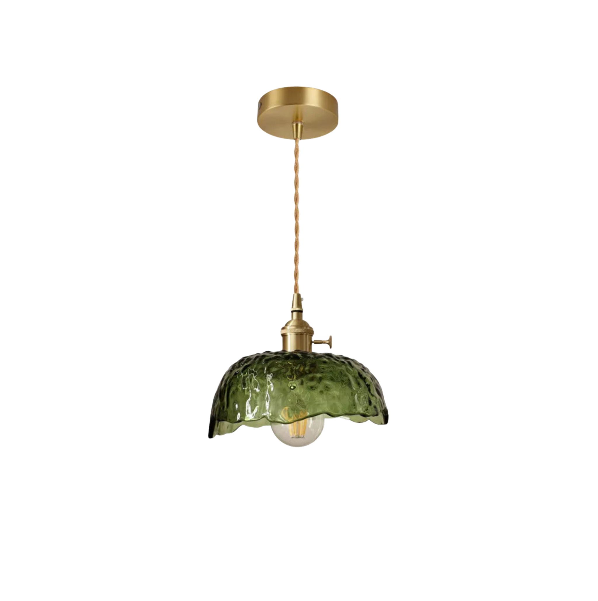 Suspension Scandinave en Verre Plissé Vert – NU.CASSA