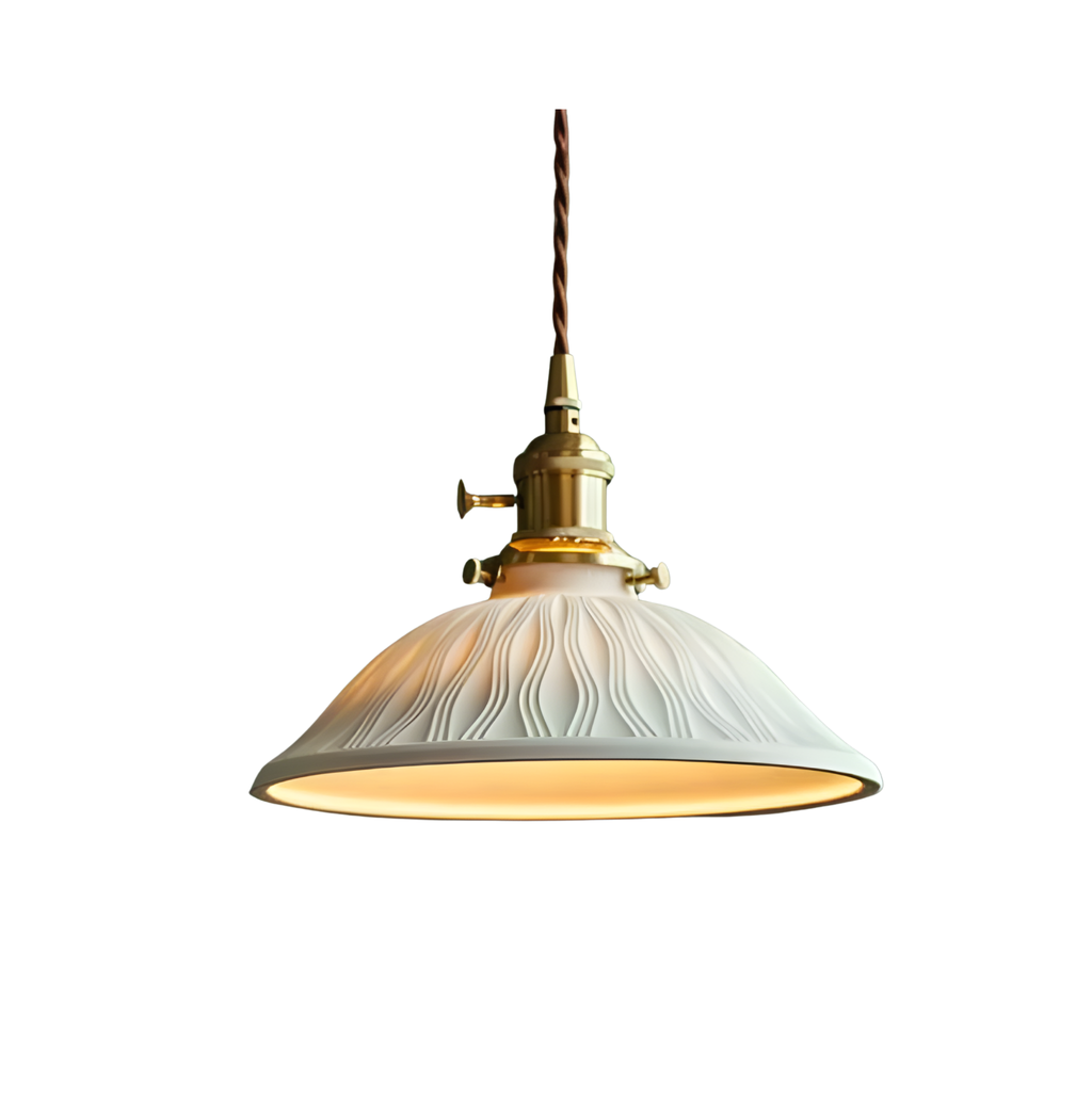 Grande Suspension Japandi en Céramique Blanche – NU.CASSA