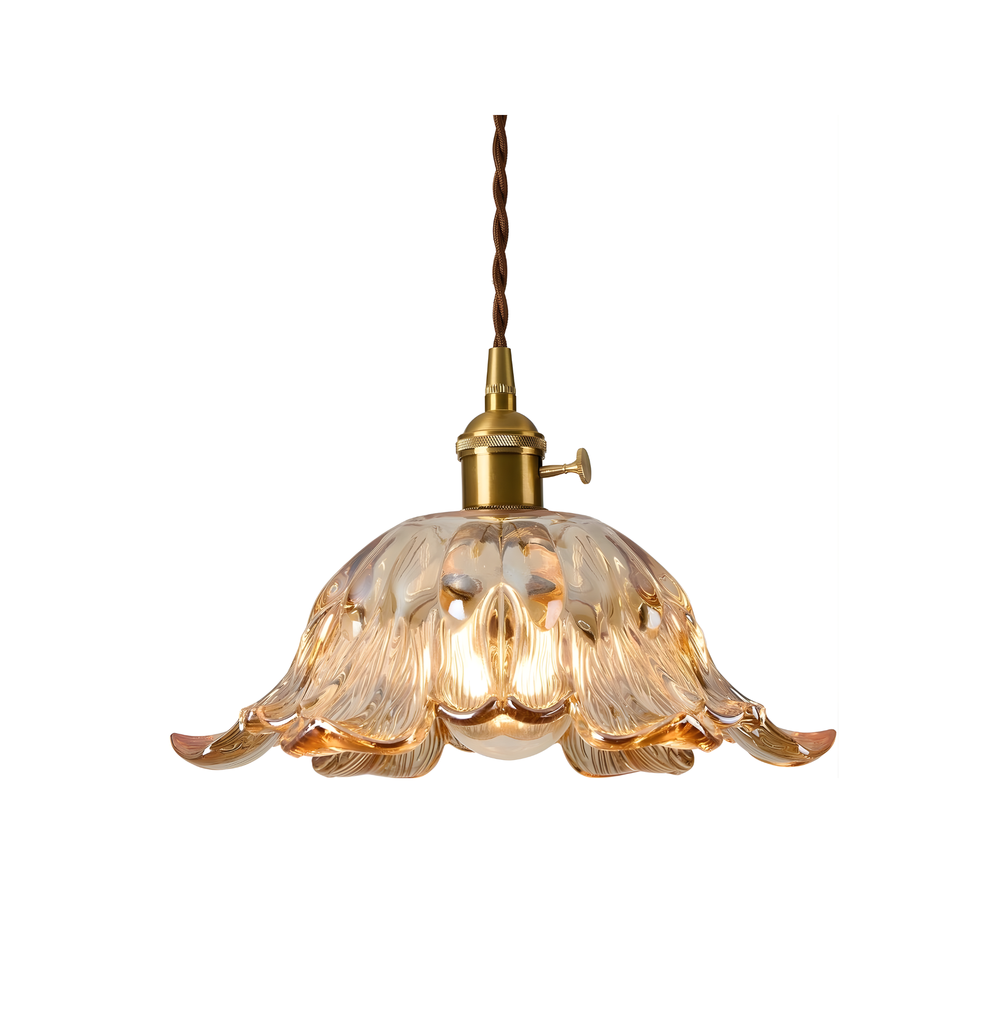 Suspension Florale en Verre Ambré – NU.CASSA