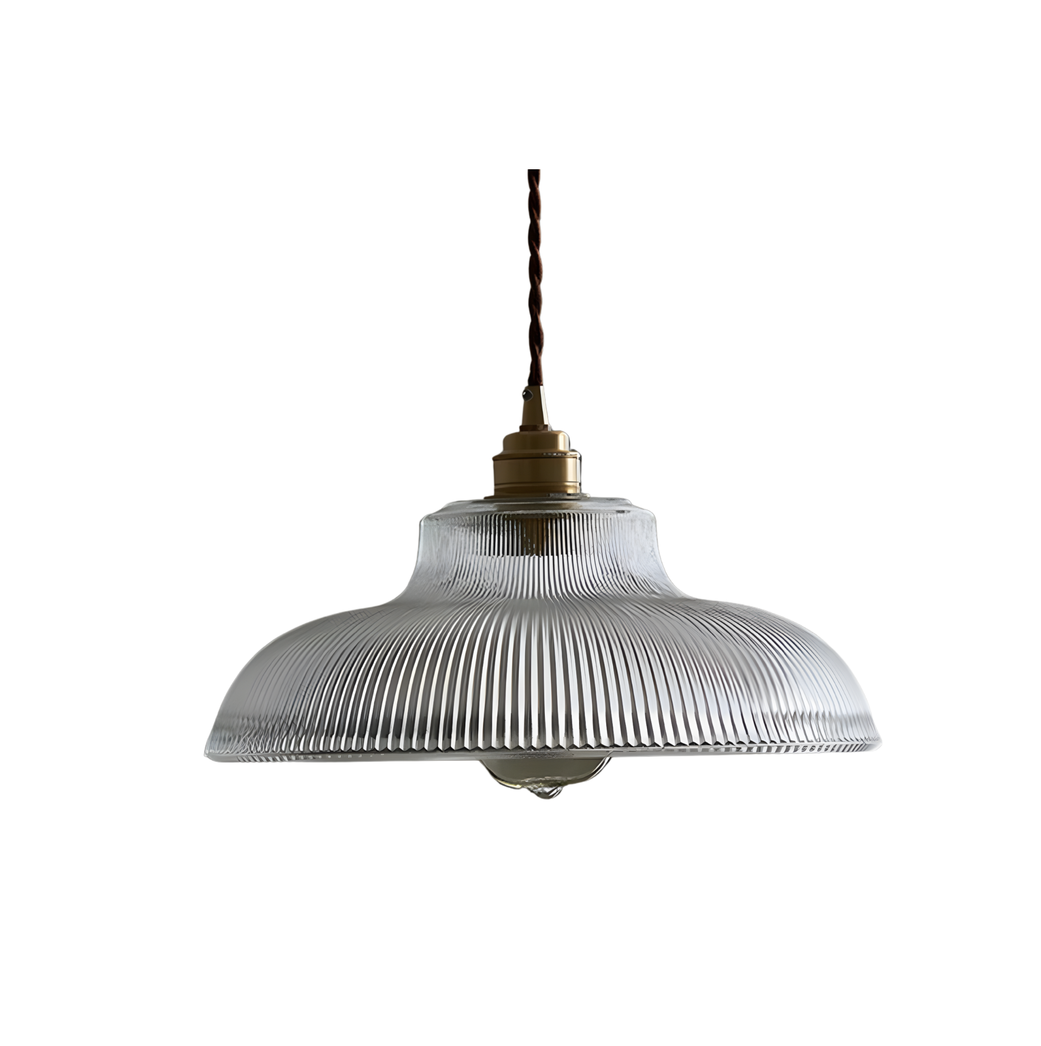 Suspension Art Déco en Verre Strié Vert Forêt – NU.CASSA