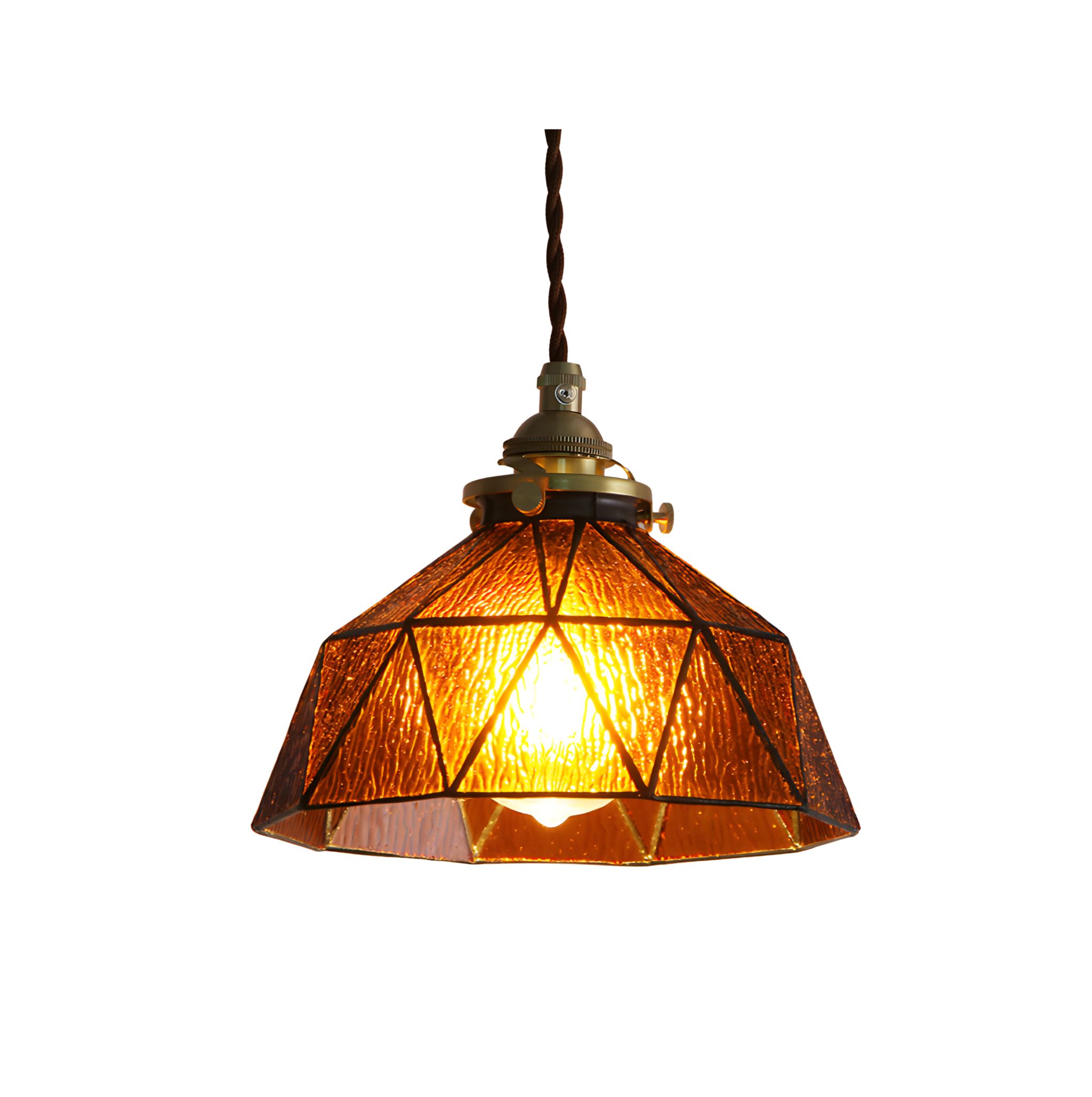 Suspension Géométrique en Verre Teinté Bleu Mer – NU.CASSA