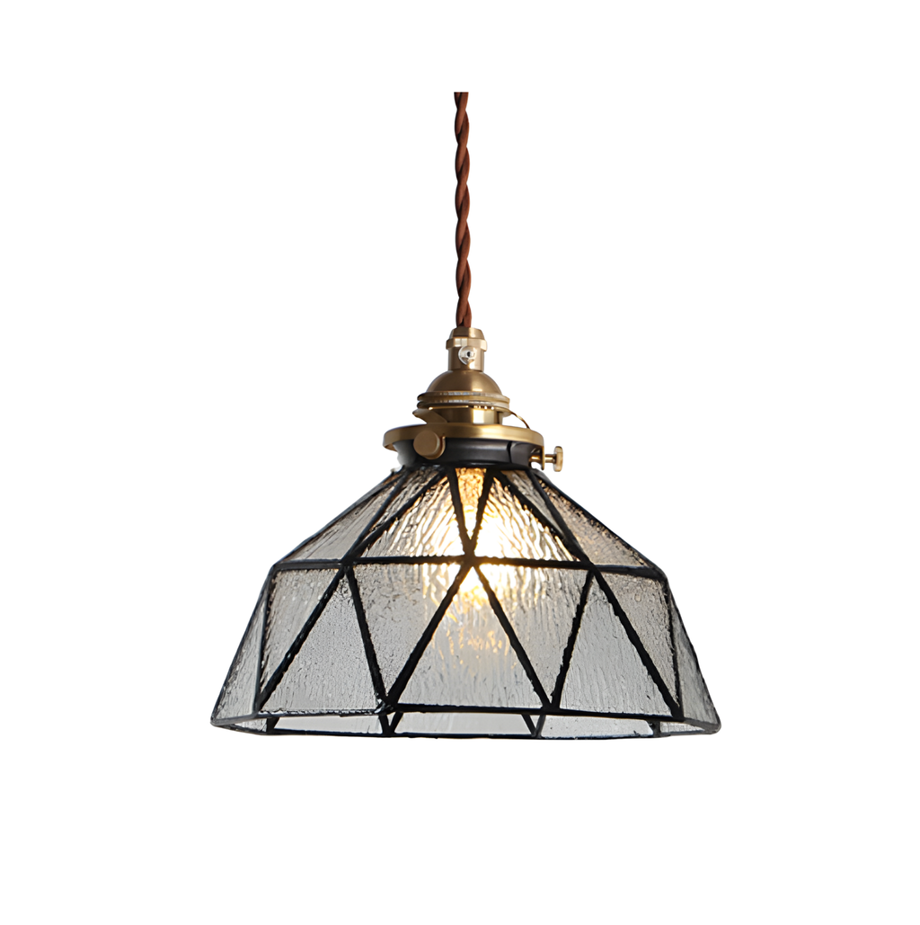 Suspension Géométrique en Verre Teinté Bleu Mer – NU.CASSA