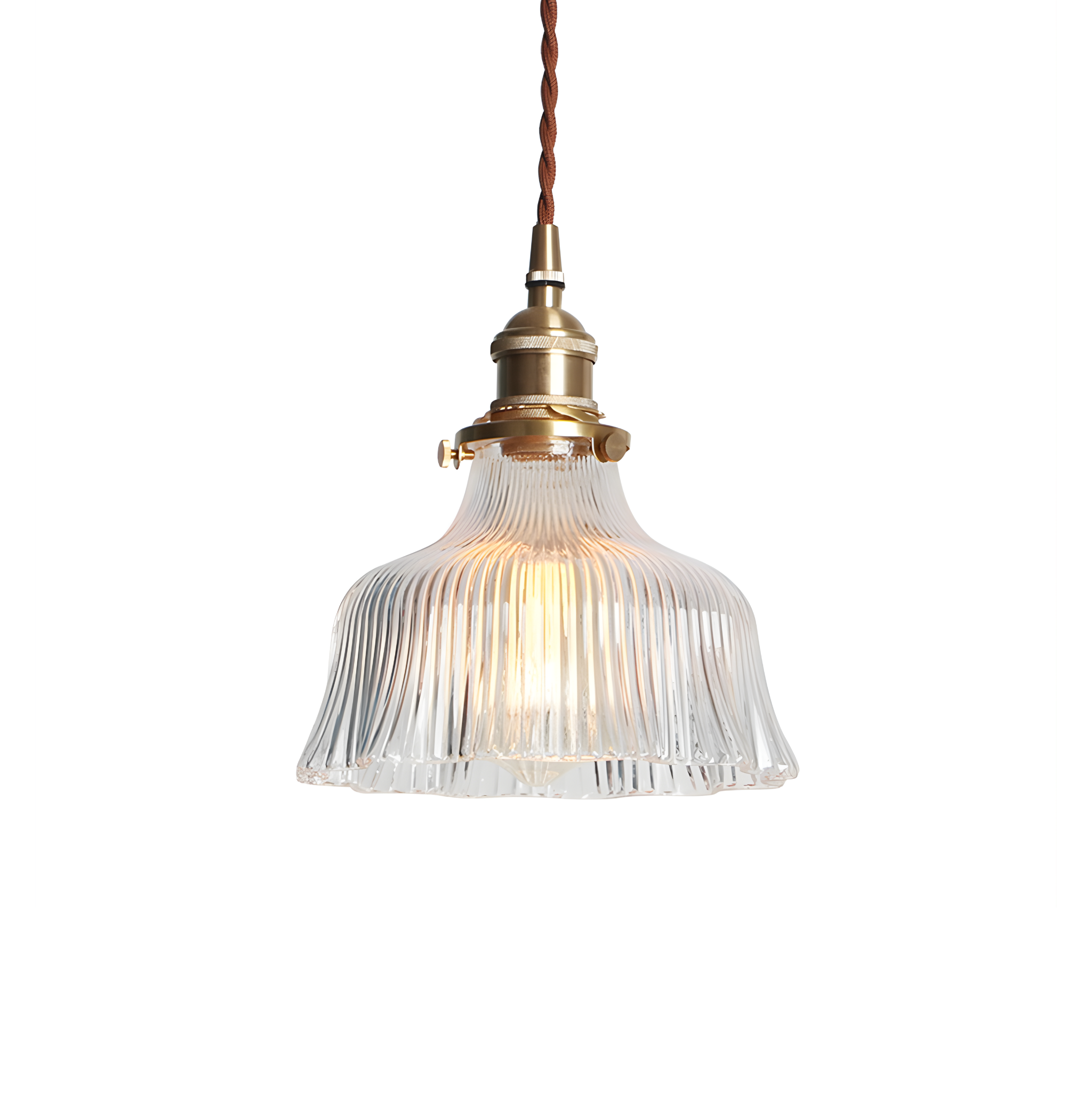 Suspension Scandinave en Verre Strié Vert – NU.CASSA