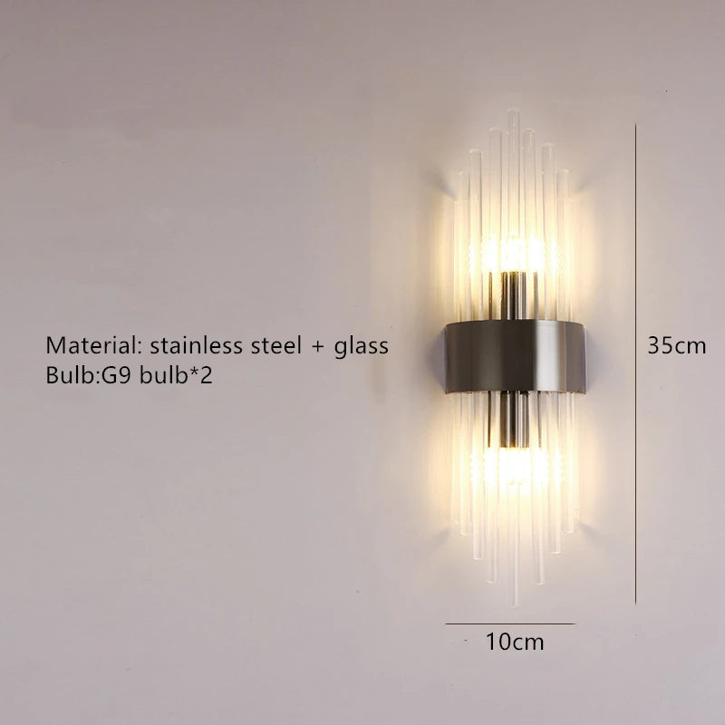 Lampe Murale Moderne en Cristal G9 - Éclairage LED Salon & Chambre