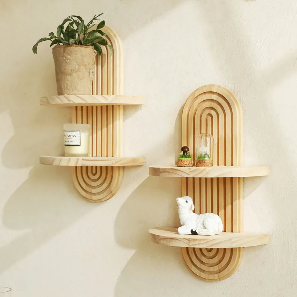 Étagère Murale Design Bois Massif - Déco Organique - NU.CASSA